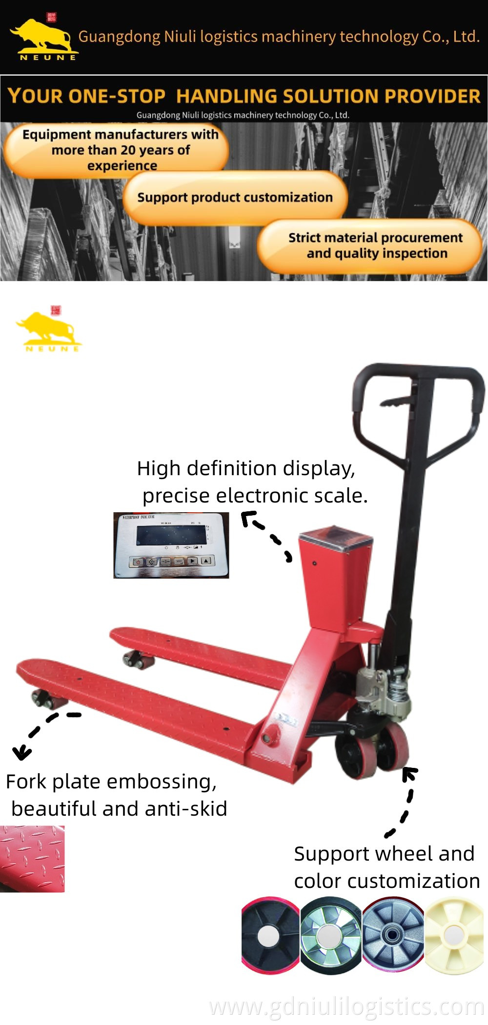 Superior Quality Hand Pallet Truck With Scale CBY-CW